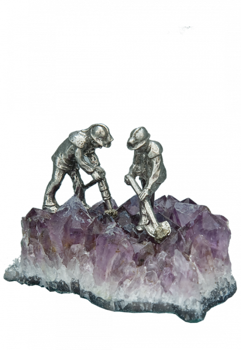 Erzsucher Wismut, 2 Figuren, Amethyst